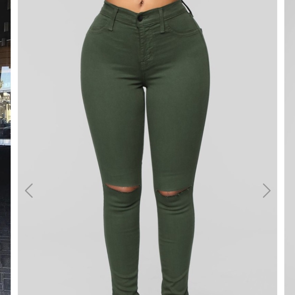 Fashion nova canopy jeans olive